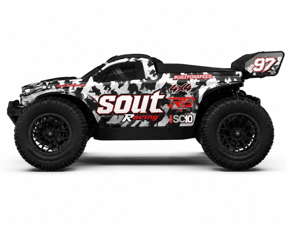 EXTRALINK RC SC10 remote-controlled car 1/10 brushless 4WD extreme truck juodas