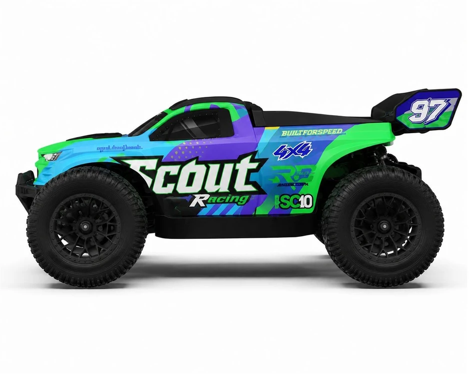 EXTRALINK RC SC10 REMOTE-CONTROLLED CAR 1/10 BRUSHLESS 4WD EXTREME TRUCK Žalias