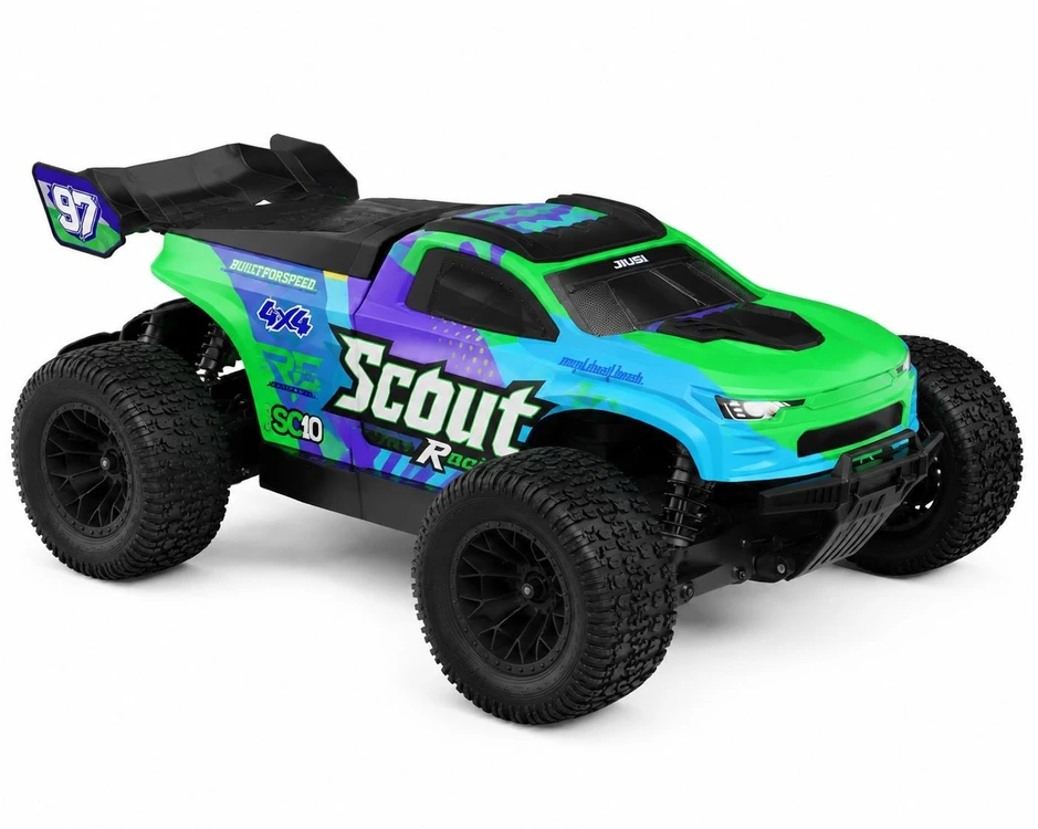EXTRALINK RC SC10 REMOTE-CONTROLLED CAR 1/10 BRUSHLESS 4WD EXTREME TRUCK Žalias