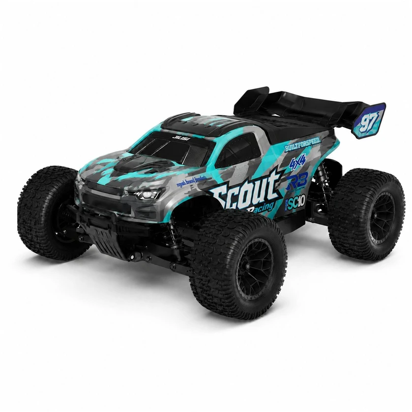 EXTRALINK RC SC10 remote-controlled car 1/10 brushless 4WD extreme truck mėlynas