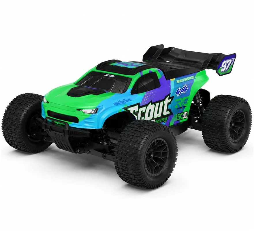 EXTRALINK RC SC10 REMOTE-CONTROLLED CAR 1/10 BRUSHLESS 4WD EXTREME TRUCK Žalias