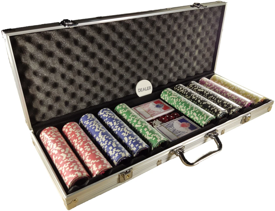 Extralink, Poker set, 500 chips, 2 decks of cards, dice, aliuminio case