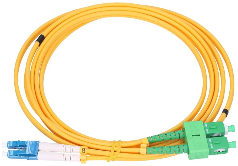 Extralink SC/APC-LC/UPC | Dvipusis laidas, G657A, 3 mm, 1 m