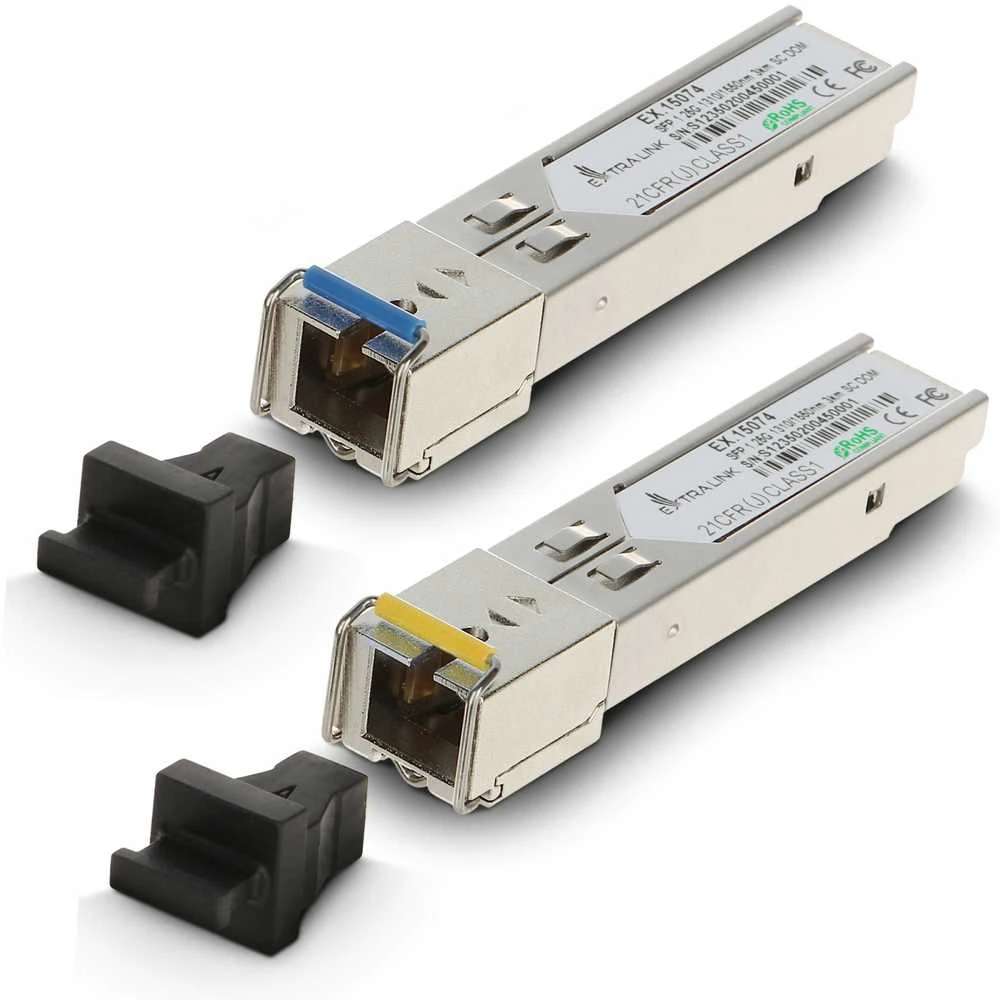 Šakotuvas EXTRALINK SFP 1.25G WDM 1310/1550nm SM 3km SC pora, skirta HP/Aruba