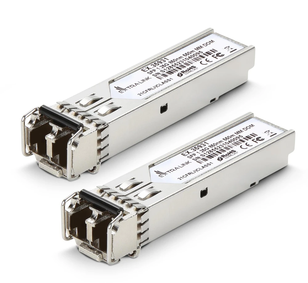 Šakotuvas Modulis SFP ExtraLink EXTRALINK SFP 1.25G 850NM 550M MM DOM 2-PACK (SKIRTA HP / ARUBA)