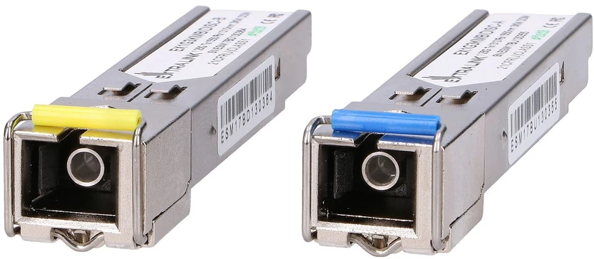 Šakotuvas Extralink SFP 1.25G | Modulis SFP WDM | 1,25 Gbps, 1310/1550 nm, vieno režimo, 3 km, SC, DOM, par.