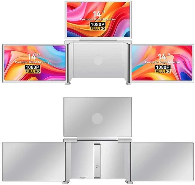 Monitorius Extralink Smart Life S680 14" | Nešiojami nešiojamojo kompiuterio monitoriai | 3 monitoriai, IPS, 1080p Full HD