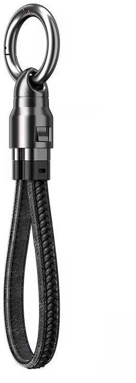 EXTRALINK SMART LIFE CABLE 240W USB-C - USB-C RAKTŲ PAKABUKAS, 22CM, NYLONO PINIMAS, JUODA