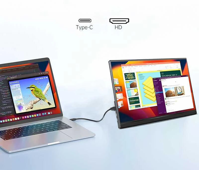 Extralink „Smart Life S15 14“ | Nešiojamas monitorius nešiojamiesiems kompiuteriams, telefonams ir žaidimų konsolėms | USB-C / „micro-HDMI“