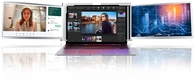 Monitorius Extralink Smart Life S400 14" | Nešiojami nešiojamojo kompiuterio monitoriai | 2 monitoriai, IPS, 1080p Full HD