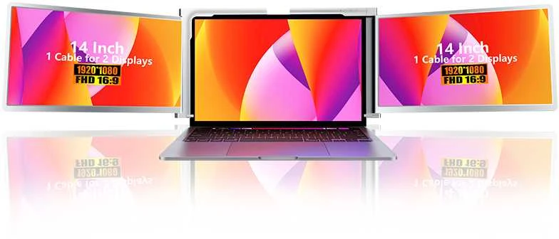 Monitorius Extralink Smart Life S400 14" | Nešiojami nešiojamojo kompiuterio monitoriai | 2 monitoriai, IPS, 1080p Full HD