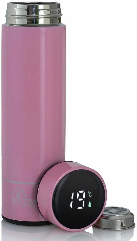 Extralink Smart Travel Mug Rožinė | Termo puodelis | Termos su wyświetlaczem LED