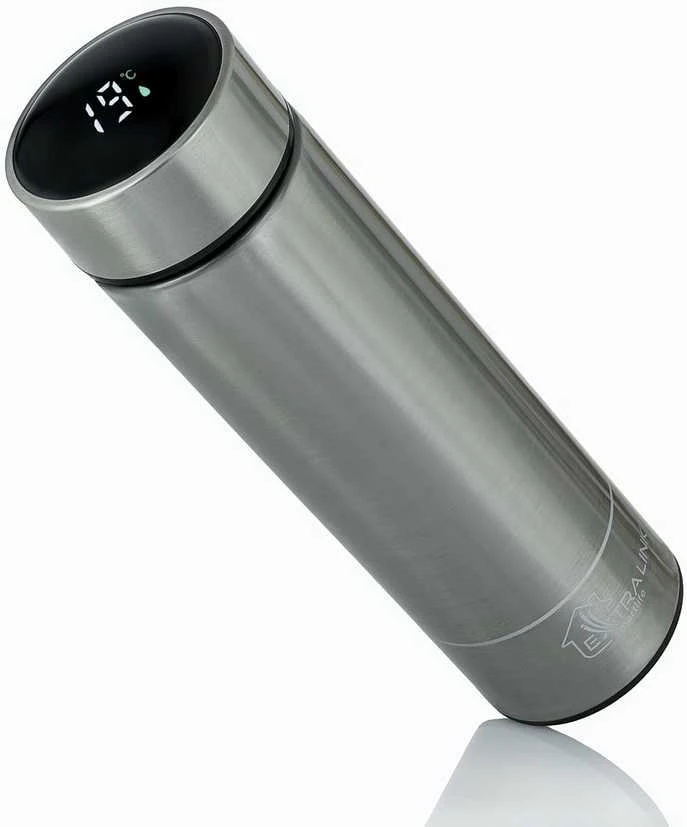 Extralink Smart Travel Mug Sidabrinė | Termo puodelis | Termos su wyświetlaczem LED