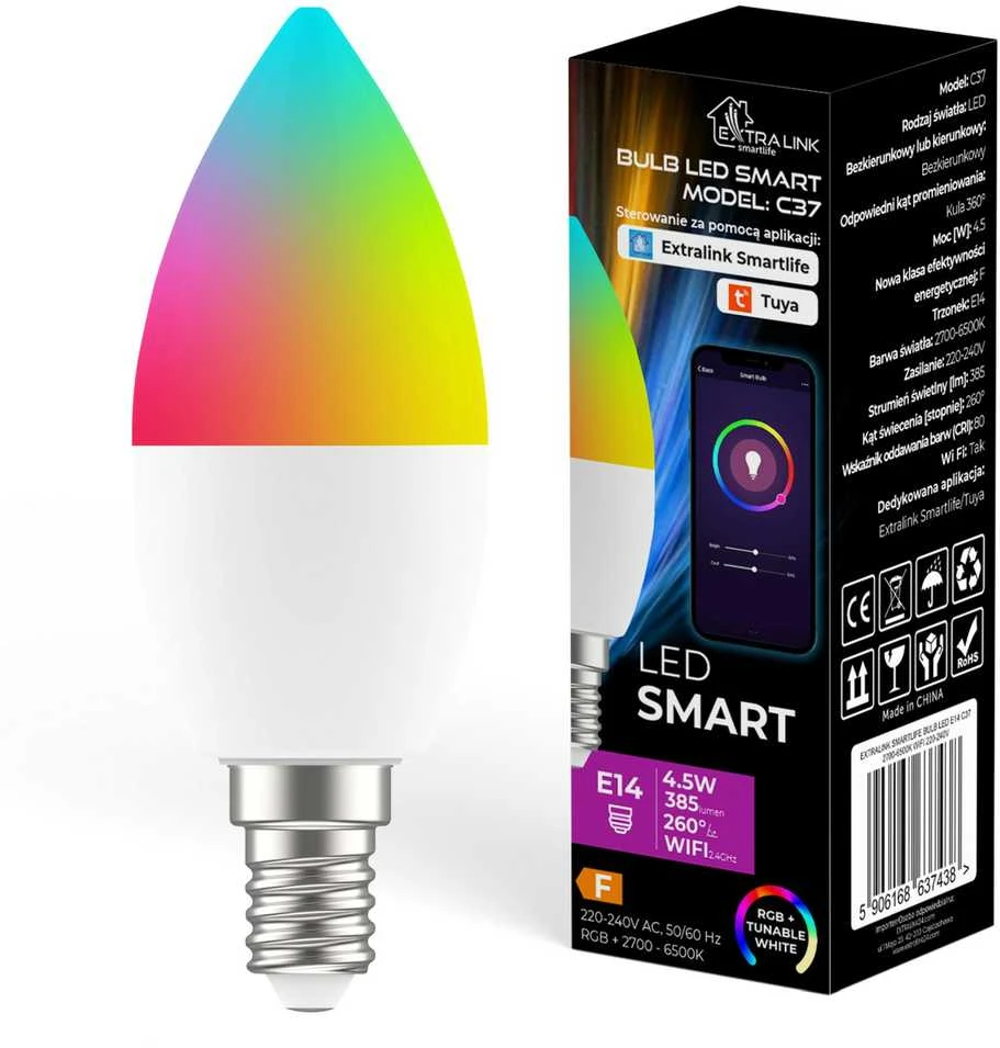 Extralink Smartlife | LED lemputė | E14 C37 2700-6500K WiFi 220-240V