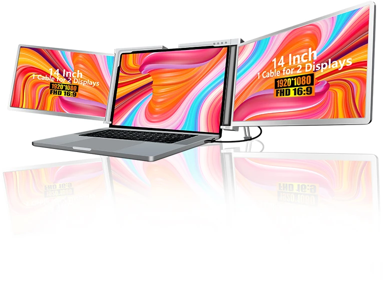 Monitorius Extralink Smart Life S400 14" | Nešiojami nešiojamojo kompiuterio monitoriai | 2 monitoriai, IPS, 1080p Full HD