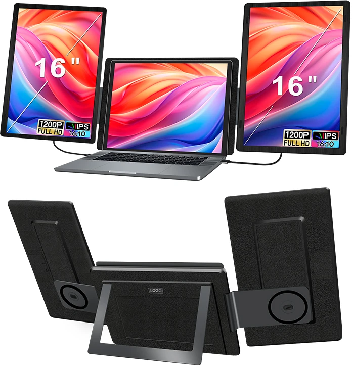 Monitorius Extralink Smart Life S9G 16" | Przenośne monitory do laptopa | 2 monitory, IPS, 1920x1200