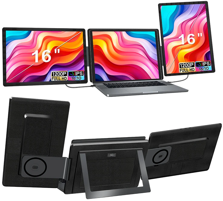 Monitorius Extralink Smart Life S9G 16" | Przenośne monitory do laptopa | 2 monitory, IPS, 1920x1200