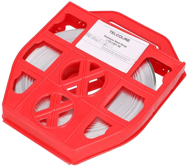 „Extralink SS201“ nerūdijančio plieno dirželis, 0,7 mm, tvirtinimui prie elektros stulpų, 10 mm x 0,7 mm, 50 m
