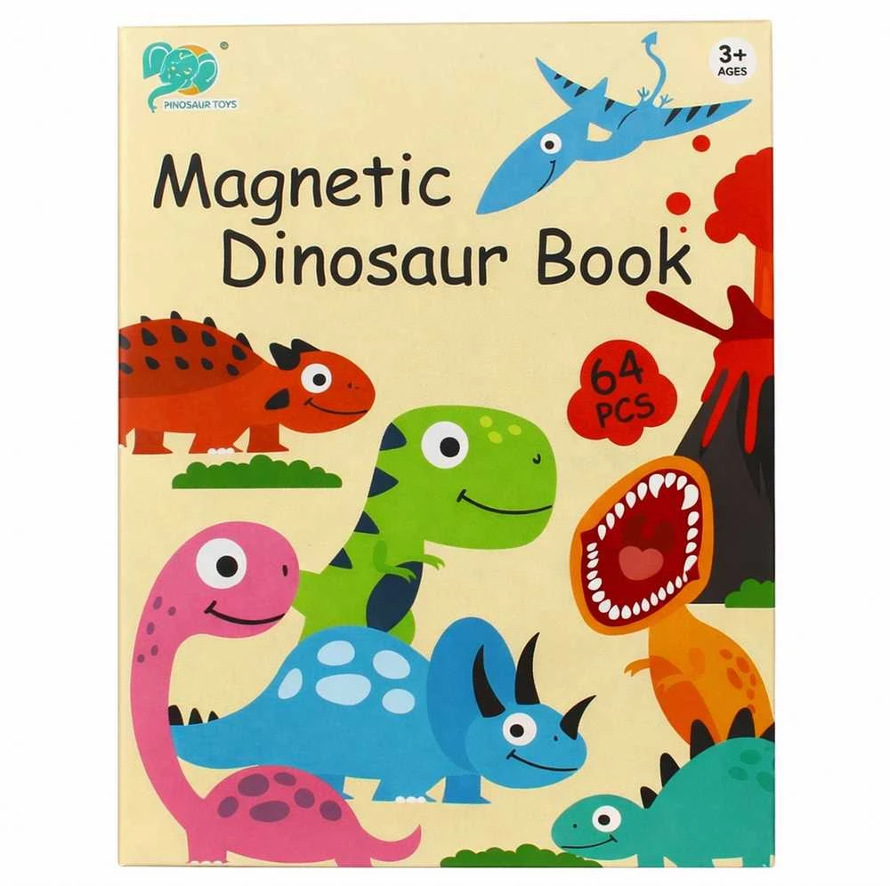 EXTRALINK TOYS KSIĄŻKA UKŁADANKA MAGNETYCZNA Dėlionė 64 EL. DINOZAURY
