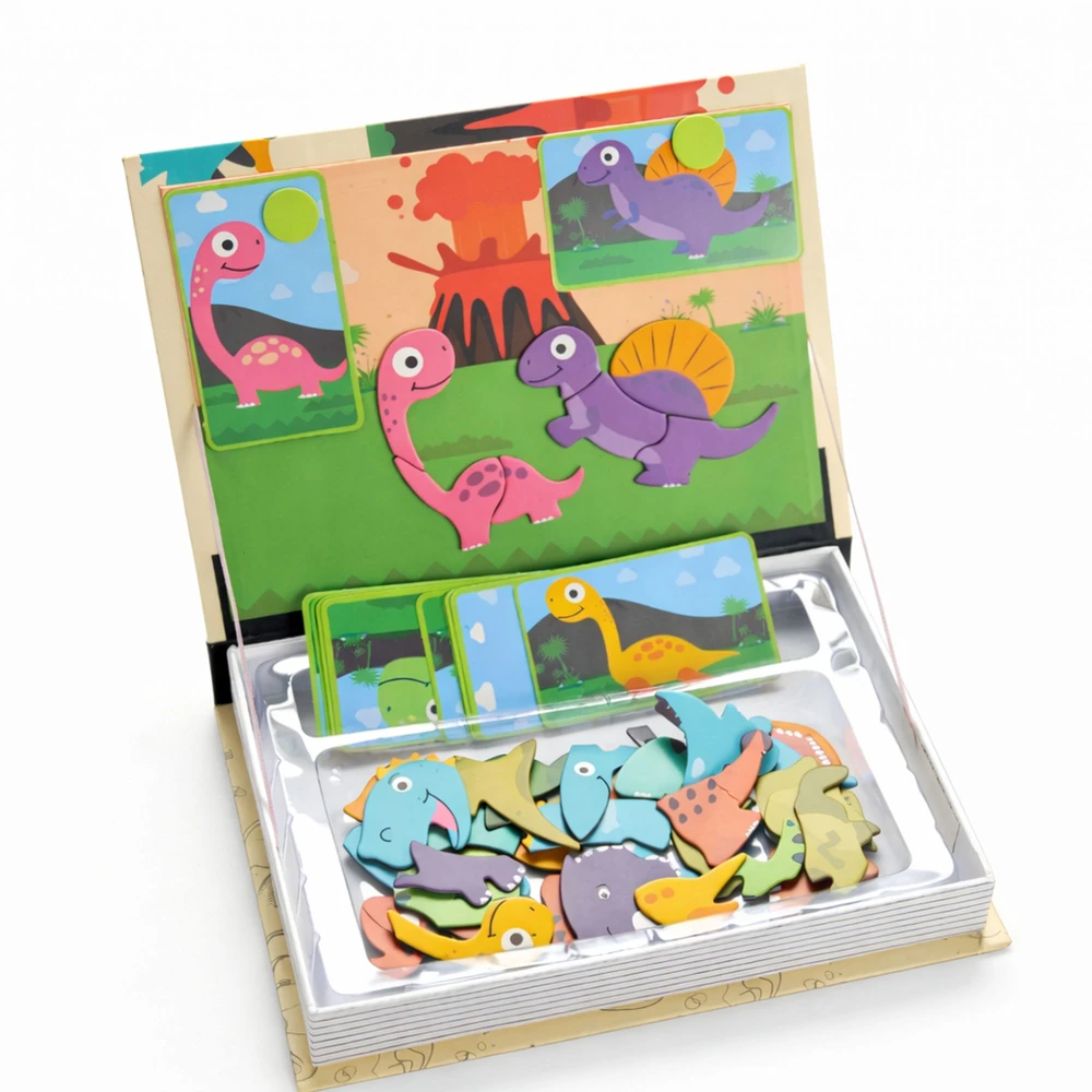 EXTRALINK TOYS KSIĄŻKA UKŁADANKA MAGNETYCZNA Dėlionė 64 EL. DINOZAURY