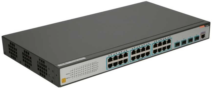 Šakotuvas FBH FiberHome S4820-28T-X-AC tinklo komutatorius Valdomas L2/L3 Gigabit Ethernet (10/100/1000) 1U Juoda, Pilka