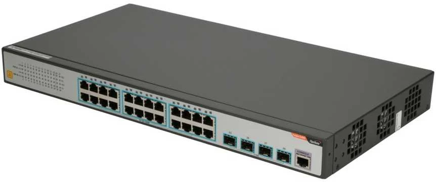 Šakotuvas FBH FiberHome S4820-28T-X-AC tinklo komutatorius Valdomas L2/L3 Gigabit Ethernet (10/100/1000) 1U Juoda, Pilka