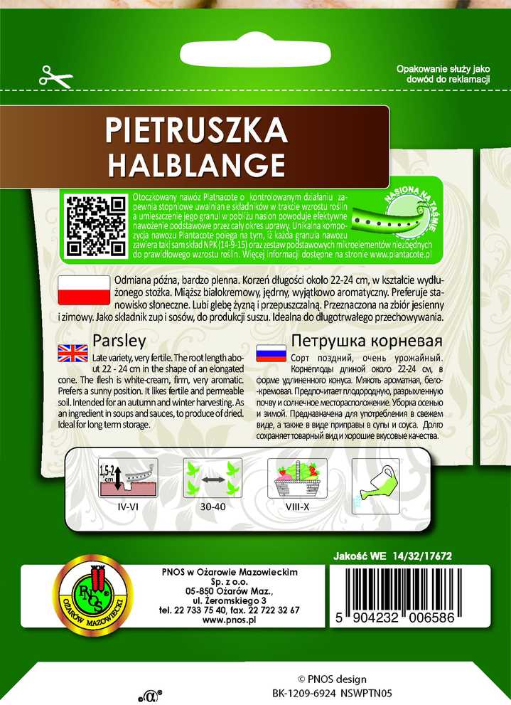 Pnos Apte Petražolės pusiau ilgos juostelės 6 m Vėlyva veislė, derlinga