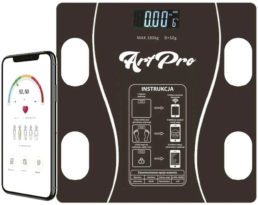 Svarstyklės Extralink Home, Smart bathroom scale, Bluetooth