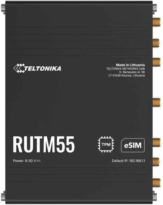 Pramoninis IoT maršrutizatorius Teltonika RUTM55 su dviem SIM kortelėmis, 5G+Ethernet+WIFI