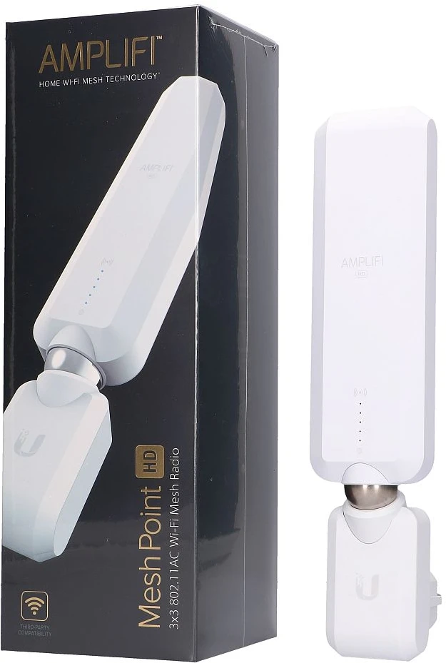 „Ubiquiti AmpliFi HD Meshpoint“, (1) Dviejų juostų antena, trijų polių, 802.11ac 13–1300 Mbps, 6,5–450 Mbps