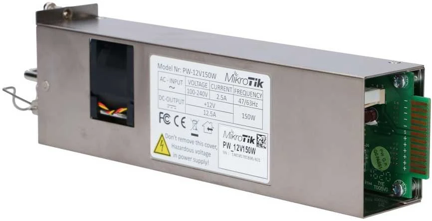 „MikroTik 12POW150“ maitinimo šaltinis, karšto keitimo, 12 V, 150 W, skirtas CCR1072-1G-8S+