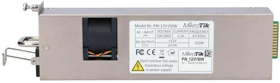 „MikroTik 12POW150“ maitinimo šaltinis, karšto keitimo, 12 V, 150 W, skirtas CCR1072-1G-8S+