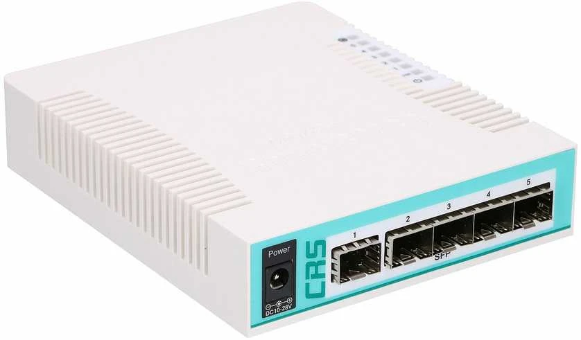 Maršrutizatorius MIKROTIK CRS106-1C-5S komutatorius 1x RJ45 1000Mb/s 6x SFP