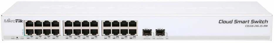 MikroTik | Cloud Maršrutizatorius Switch CRS326-24G-2S+RM | Tvarkoma L3 | Montuojamas ant stovo | Gigabit Ethernet (vario) jungtys kiekis 24 | SFP+ jungtys kiekis 2 | 12 mėn.