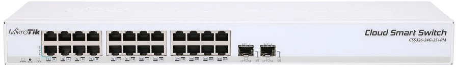 MikroTik | Cloud Smart Switch | CSS326-24G-2S+RM | Tvarkoma L2 | Montuojamas ant stovo | Gigabit Ethernet (vario) jungtys kiekis 24 | SFP+ jungtys kiekis 2 | 12 mėn.