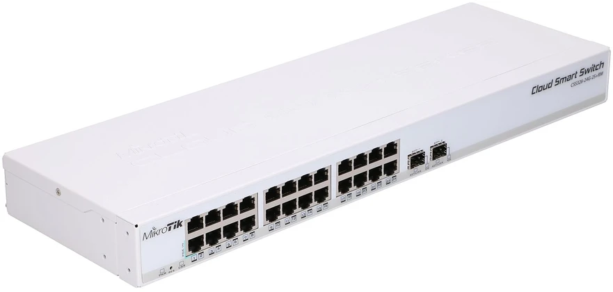 MikroTik | Cloud Smart Switch | CSS326-24G-2S+RM | Tvarkoma L2 | Montuojamas ant stovo | Gigabit Ethernet (vario) jungtys kiekis 24 | SFP+ jungtys kiekis 2 | 12 mėn.