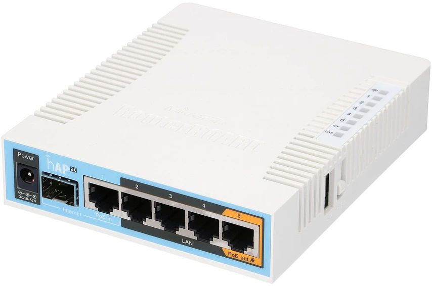 Šakotuvas Mikrotik „MicroTick“ | RB962UiGS-5HacT2HnT | hAP ac | 802.11ac | 1300 Mbps | 10/100/1000 Mbps | Ethernet LAN (RJ-45) jungtis 5 | MU-MiMO Taip | 12 min.