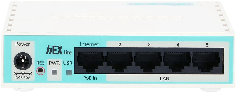Šakotuvas MIKROTIK MT RB750r2 MikroTik hEX lite RouterOS L4 64MB RAM, 5xLAN, Soho Maršrutizatorius, PoE in, plastikas case