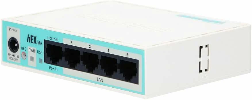 Šakotuvas MIKROTIK MT RB750r2 MikroTik hEX lite RouterOS L4 64MB RAM, 5xLAN, Soho Maršrutizatorius, PoE in, plastikas case