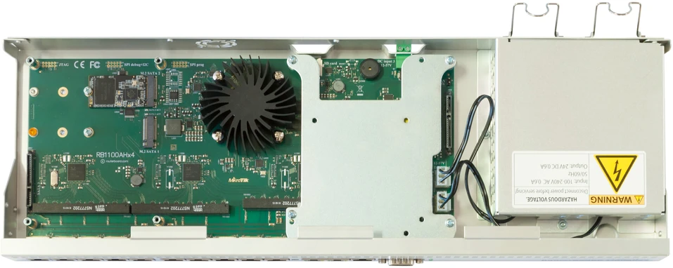 Mikrotik Wired Ethernet Maršrutizatorius RB1100x4, 1U Rackmount, Quad core 1.4GHz CPU, 1 GB RAM, 128 MB, 13xGigabit LAN, 1xSerial console port RS232, PCB Temperature and Voltage Monitorius, IP20, RouterOS L6 | MikroTik | Wired Ethernet Maršrutizatorius | RB1100AHx4 | No Wi-Fi | 10/100/1000 Mbit/s | Mesh Support No | MU-MiMO No | No mobile broadband | 12 mėn.