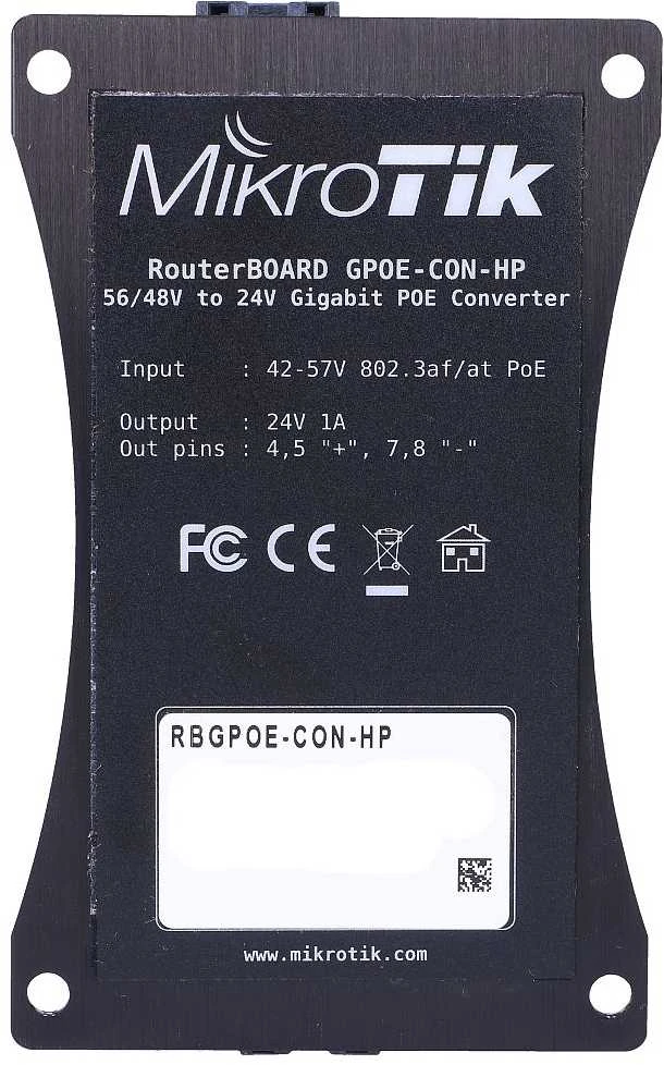MIKROTIK RBGPOE-CON-HP Mikrotik RBGPOE-CON-HP 48–24 V Gigabit PoE keitiklis