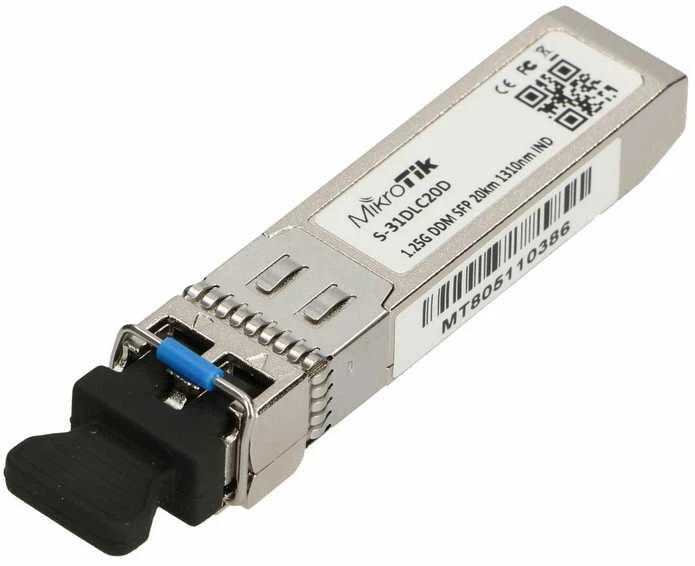 Šakotuvas MIKROTIK MT S-31DLC20D MikroTik S-31DLC20D 1.25G SFP LX-LC (SM) 1310nm 20km DDM for RB260x,RB2011x,CCRx