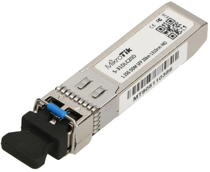 Šakotuvas MIKROTIK MT S-31DLC20D MikroTik S-31DLC20D 1.25G SFP LX-LC (SM) 1310nm 20km DDM for RB260x,RB2011x,CCRx