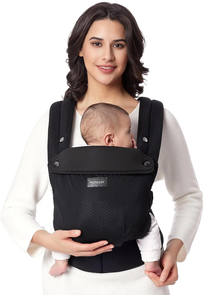 MOMCOZY ERGONOMINĖ KŪDIKIŲ NEŠIOKLĖ SU TINKLELIU, JUODA