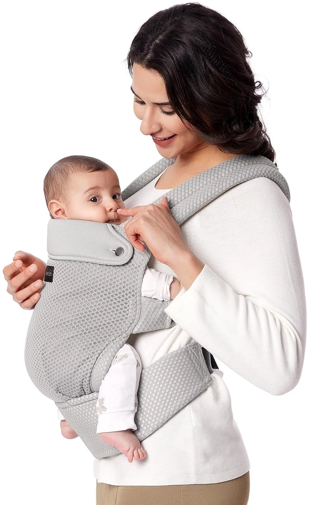 MOMCOZY ERGONOMINĖ KŪDIKIŲ NEŠIOKLĖ SU TINKLELIU, PILKA
