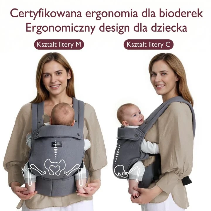 MOMCOZY ERGONOMINĖ KŪDIKIŲ NEŠIOKLĖ, PILKA
