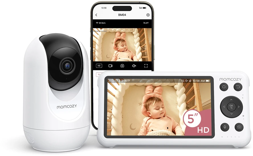 MOMCOZY SMART 5.0 COLIŲ VIDEO AUKLĖ BM04 SU WIFI FUNKCIJA