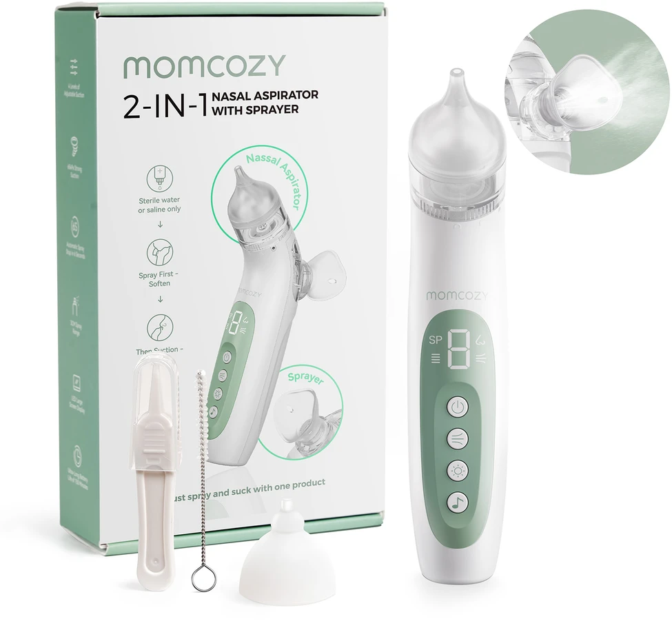 MOMCOZY 2IN1 ELEKTRINIS NOSIES ASPIRATORIUS SU PURKŠTUKU BREEZYCLEAR