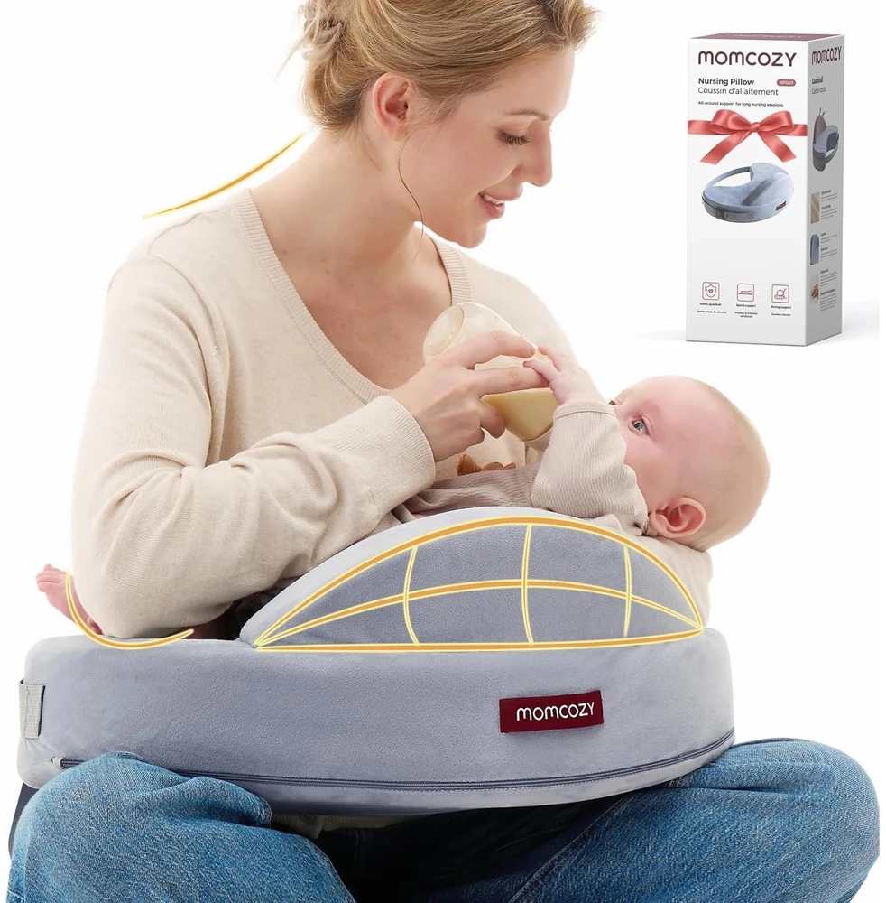 MOMCOZY EXCLUSIVE MEMORY FOAM MAITINIMO PAGALVĖ, Pilkas