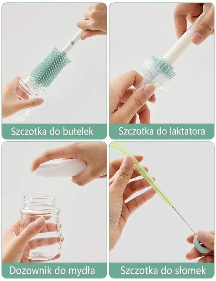 Momcozy LS001 7 in 1 Baby Bottle Set | Rinkinys szczotek do butelių | 7 w 1, rožinė